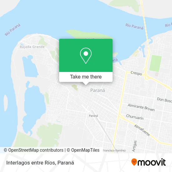 Mapa de Interlagos entre Ríos