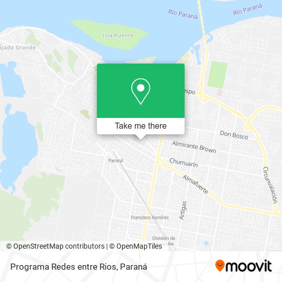 Mapa de Programa Redes entre Rios
