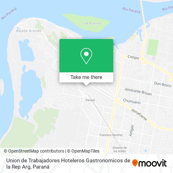 Union de Trabajadores Hoteleros Gastronomicos de la Rep Arg map