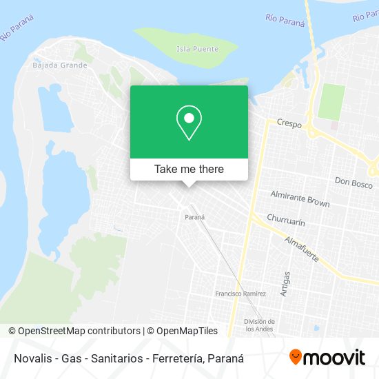 Novalis - Gas - Sanitarios - Ferretería map