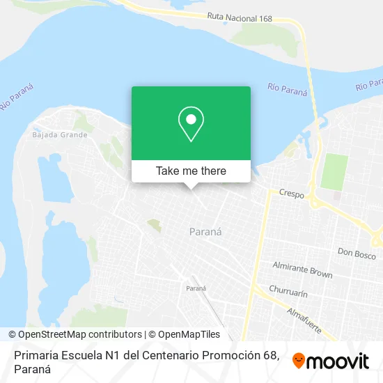 Mapa de Primaria Escuela N1 del Centenario Promoción 68