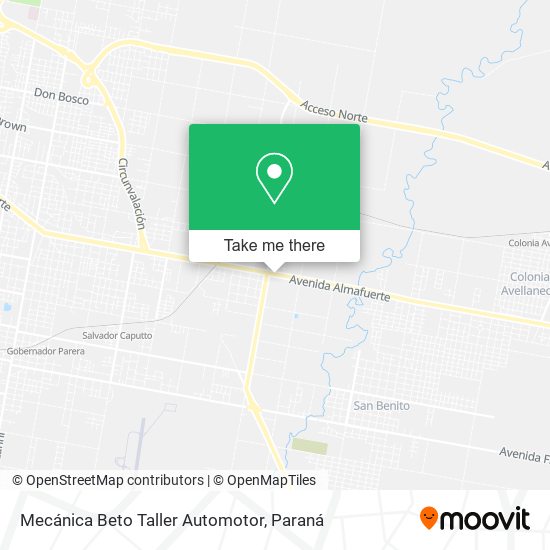 Mapa de Mecánica Beto Taller Automotor