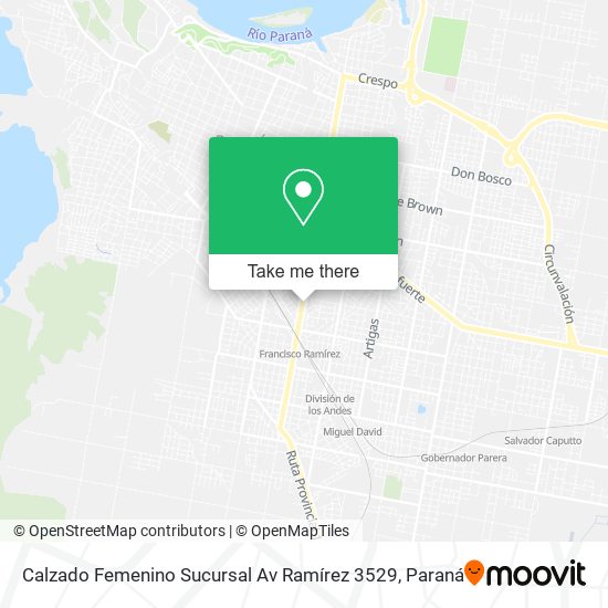 Mapa de Calzado Femenino Sucursal Av Ramírez 3529