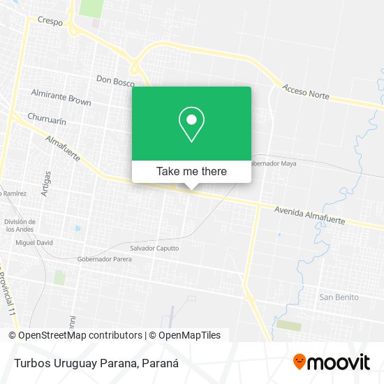 Turbos Uruguay Parana map