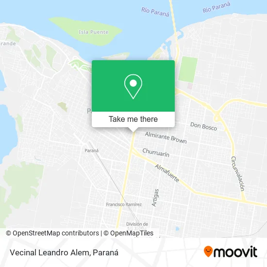 Mapa de Vecinal Leandro Alem