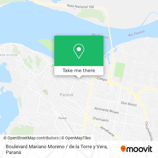 Mapa de Boulevard Mariano Moreno / de la Torre y Vera