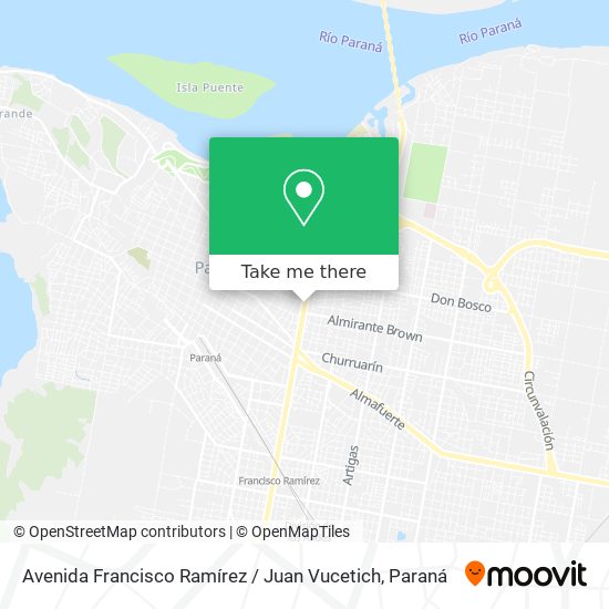 Avenida Francisco Ramírez / Juan Vucetich map