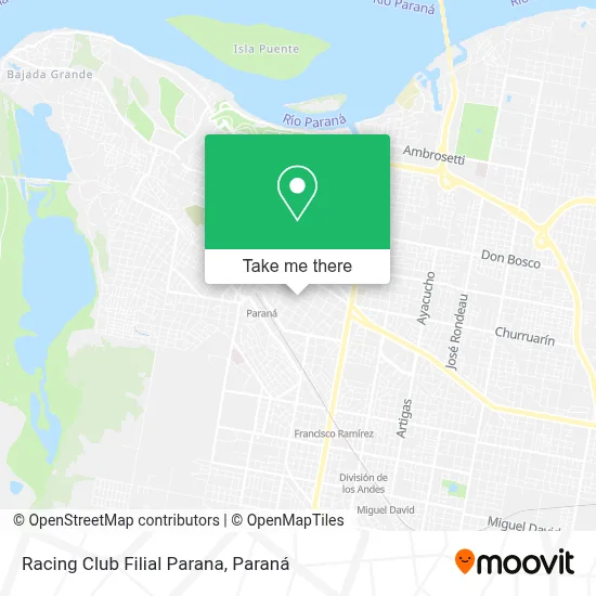 Racing Club Filial Parana map