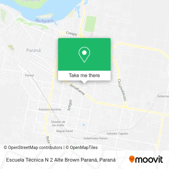 Mapa de Escuela Técnica N 2 Alte Brown Paraná