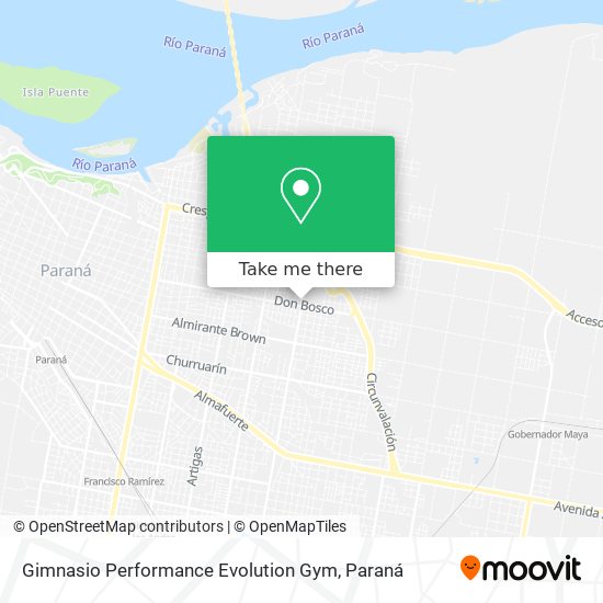 Gimnasio Performance Evolution Gym map