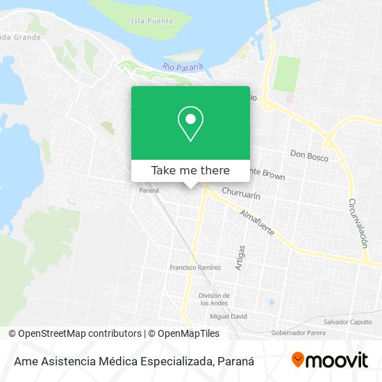 Mapa de Ame Asistencia Médica Especializada