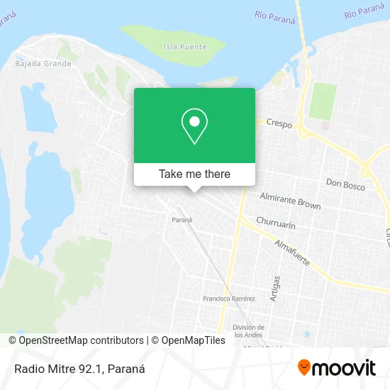 Mapa de Radio Mitre 92.1