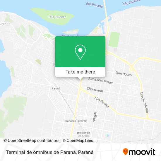 Mapa de Terminal de ómnibus de Paraná