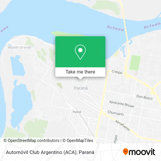 Automóvil Club Argentino (ACA) map