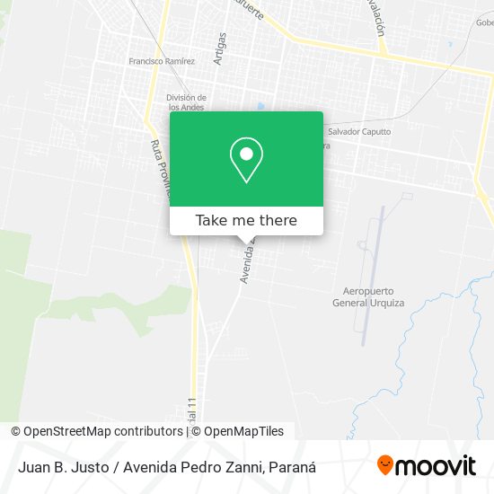 Juan B. Justo / Avenida Pedro Zanni map