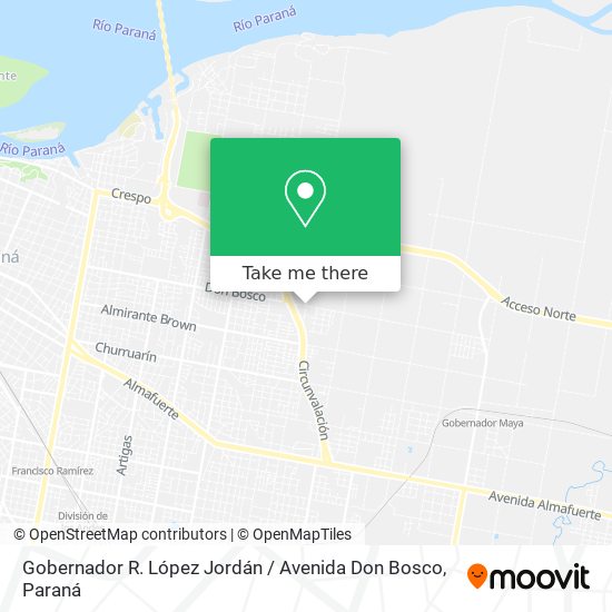 Mapa de Gobernador R. López Jordán / Avenida Don Bosco