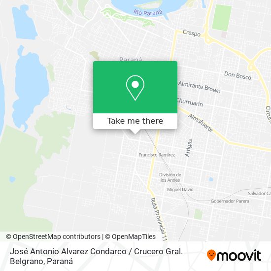 José Antonio Alvarez Condarco / Crucero Gral. Belgrano map