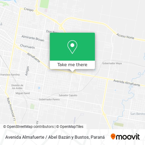 Avenida Almafuerte / Abel Bazán y Bustos map