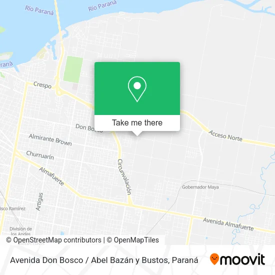 Mapa de Avenida Don Bosco / Abel Bazán y Bustos