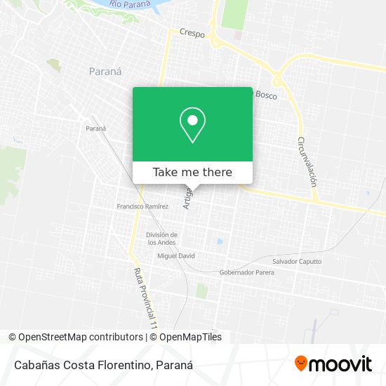 Cabañas Costa Florentino map