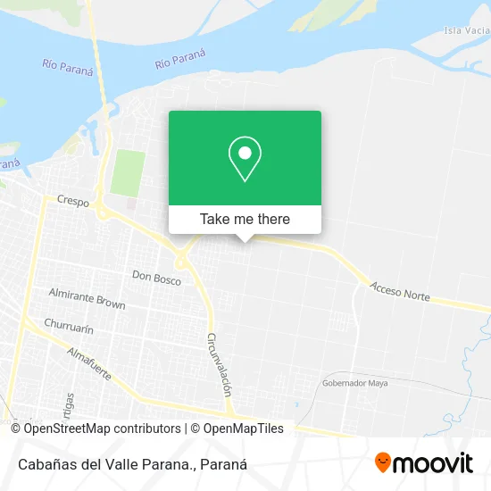 Mapa de Cabañas del Valle Parana.