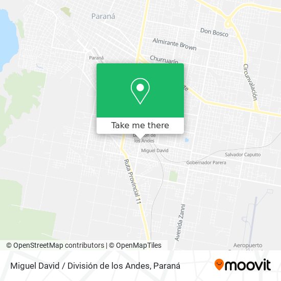 Mapa de Miguel David / División de los Andes