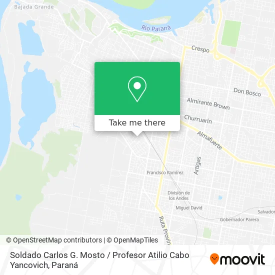 Soldado Carlos G. Mosto / Profesor Atilio Cabo Yancovich map