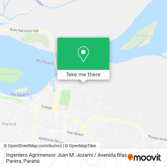 Mapa de Ingeniero Agrimensor Juan M. Jozami / Avenida Blas Parera