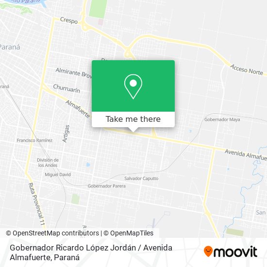 Mapa de Gobernador Ricardo López Jordán / Avenida Almafuerte