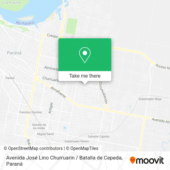 Mapa de Avenida José Lino Churruarin / Batalla de Cepeda
