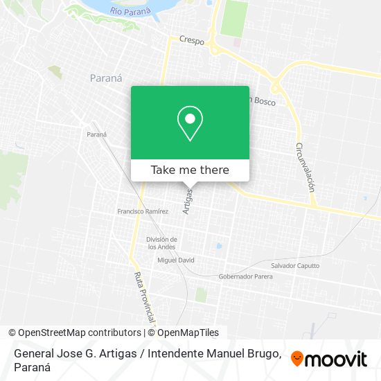Mapa de General Jose G. Artigas / Intendente Manuel Brugo