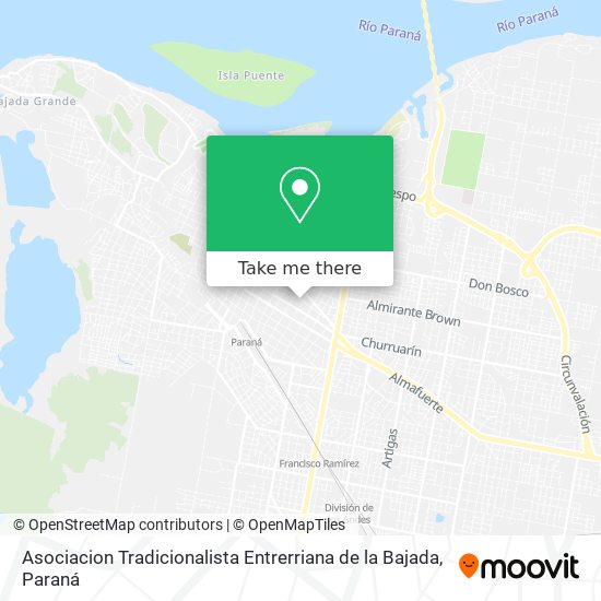 Mapa de Asociacion Tradicionalista Entrerriana de la Bajada