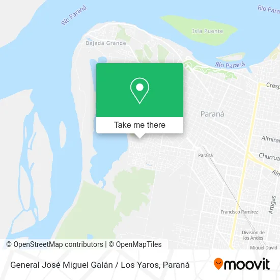 General José Miguel Galán / Los Yaros map