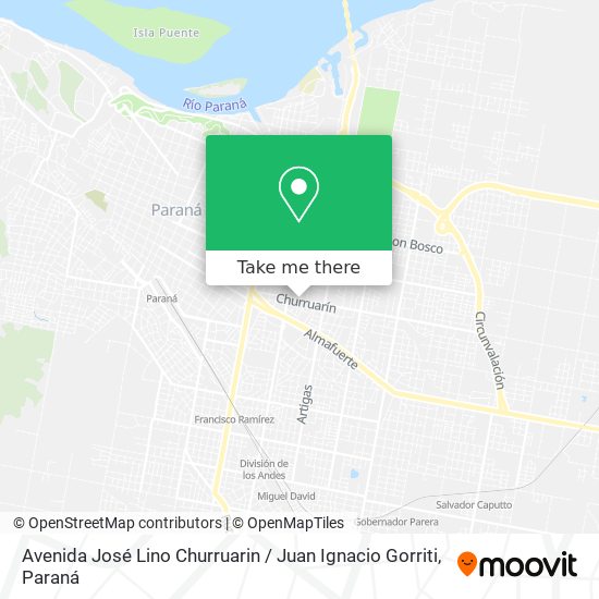 Mapa de Avenida José Lino Churruarin / Juan Ignacio Gorriti