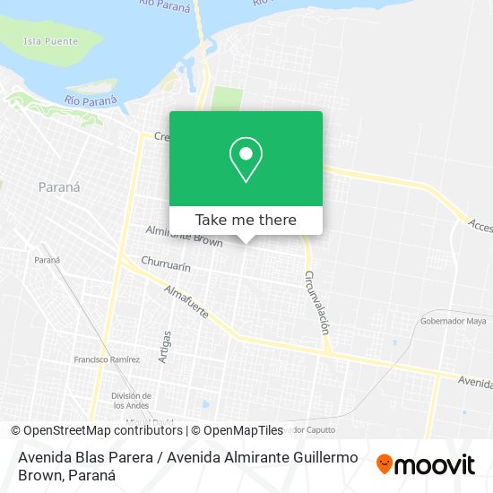 Avenida Blas Parera / Avenida Almirante Guillermo Brown map