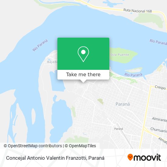 Mapa de Concejal Antonio Valentín Franzotti