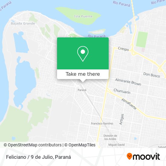 Feliciano / 9 de Julio map