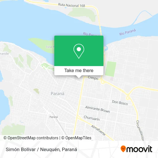 Mapa de Simón Bolívar / Neuquén
