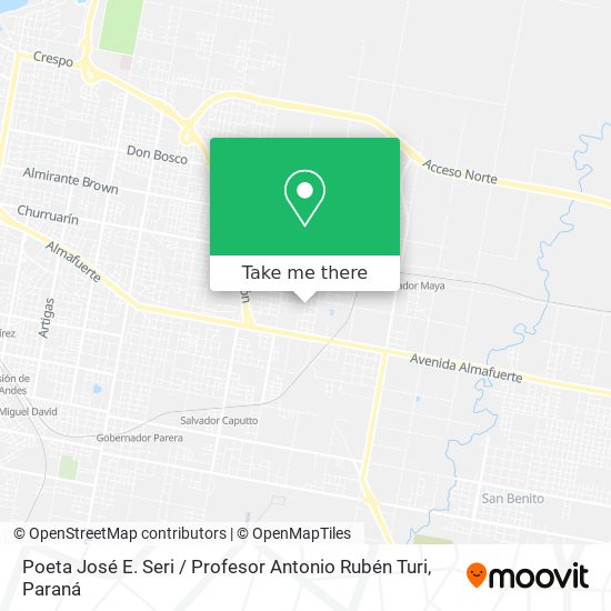 Poeta José E. Seri / Profesor Antonio Rubén Turi map