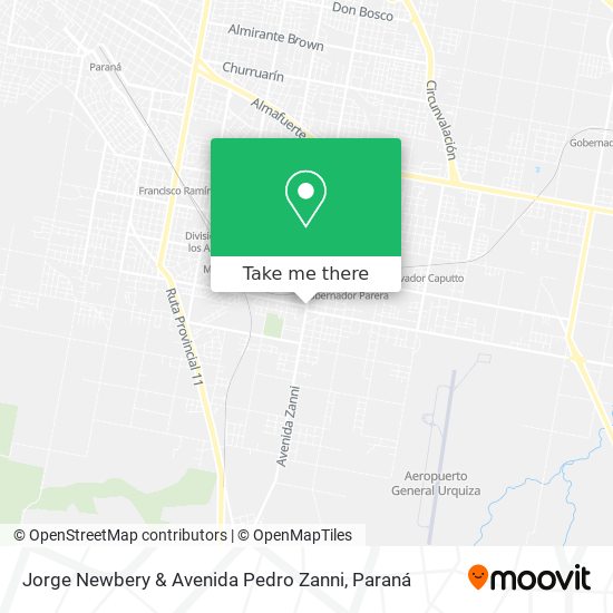 Jorge Newbery & Avenida Pedro Zanni map