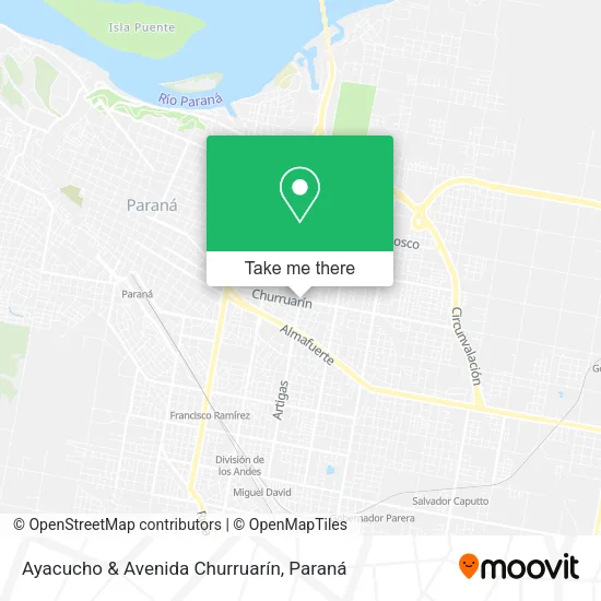 Mapa de Ayacucho & Avenida Churruarín
