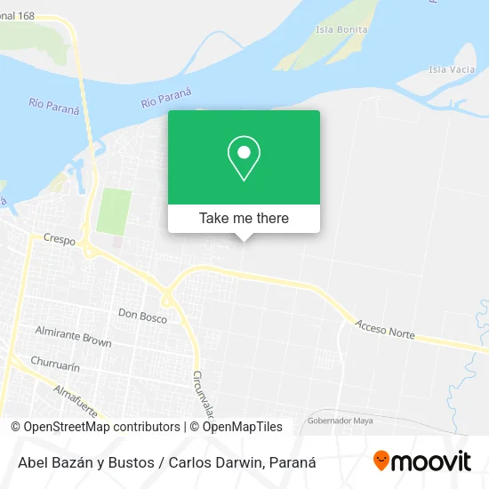 Abel Bazán y Bustos / Carlos Darwin map