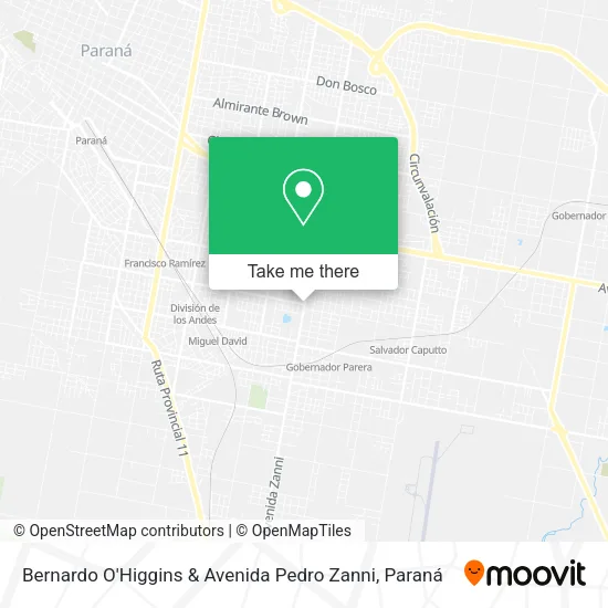 Mapa de Bernardo O'Higgins & Avenida Pedro Zanni