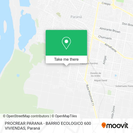 PROCREAR PARANA - BARRIO ECOLOGICO 600 VIVIENDAS map
