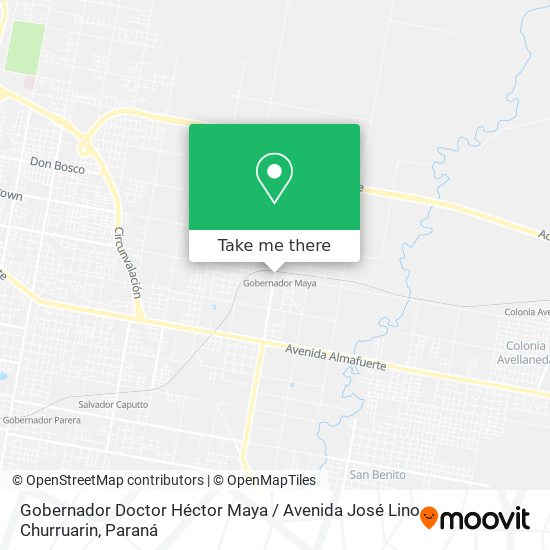 Mapa de Gobernador Doctor Héctor Maya / Avenida José Lino Churruarin