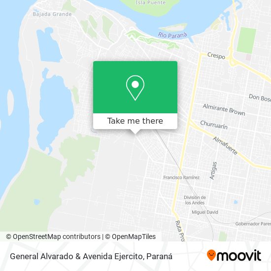 Mapa de General Alvarado & Avenida Ejercito