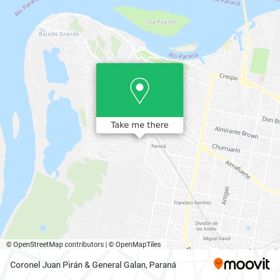 Coronel Juan Pirán & General Galan map