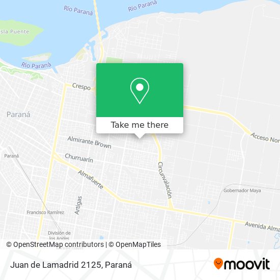 Juan de Lamadrid 2125 map
