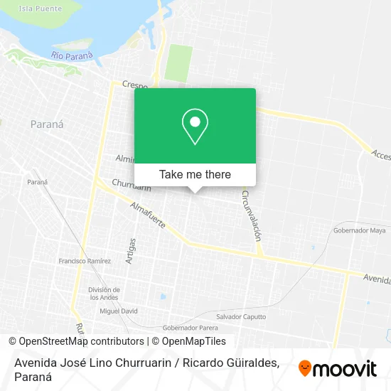 Mapa de Avenida José Lino Churruarin / Ricardo Güiraldes