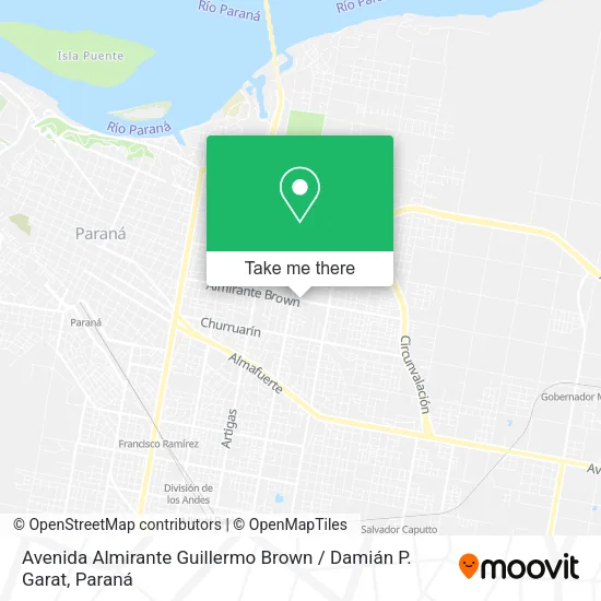 Mapa de Avenida Almirante Guillermo Brown / Damián P. Garat
